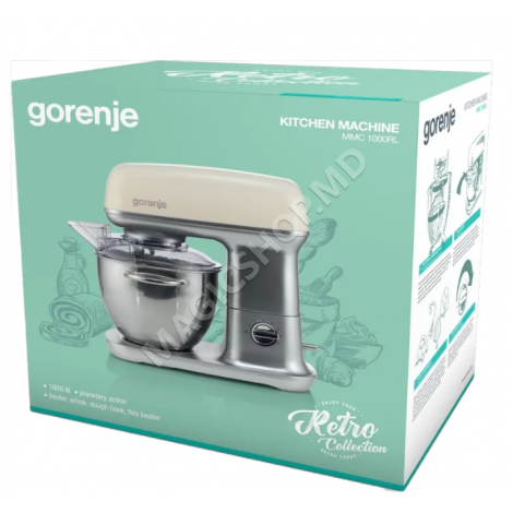 Robot de bucătărie Gorenje Retro Collection MMC1000RL, bej